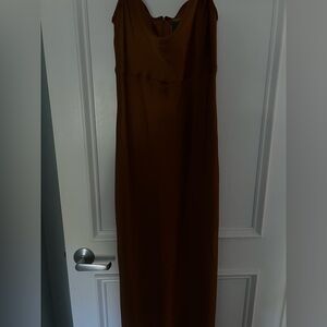 Elegant Brown Sleeveless Dress